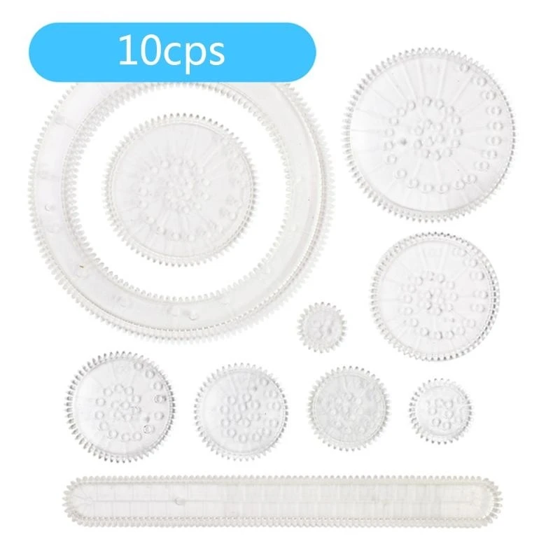 54DA Plastic Art Training Preschool Template Hollow Ruler Multifunction Set