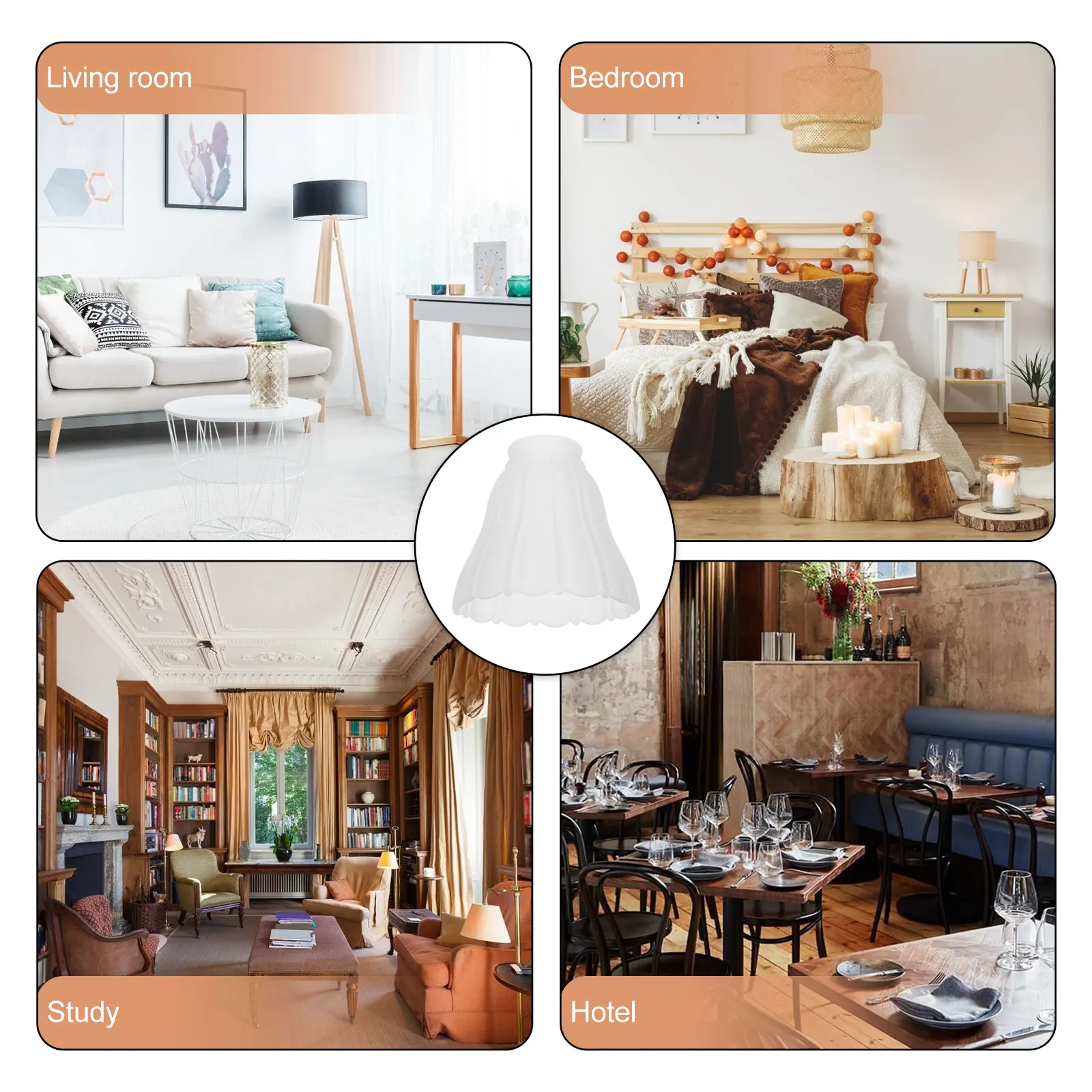 

Decorative Glass Lampshade Pendant Light Easy Install Replace Bulbs Multi-Functional Wall Lamp Glass Lampshade Replacement