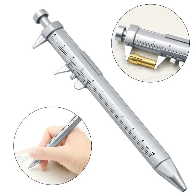 1Pcs Gel Ink Pen Multifunction Caliper Pen Ball‑Point 1.0mm Ballpoint Pen Vernier Caliper Roller Ball Pen Creativity Stationery
