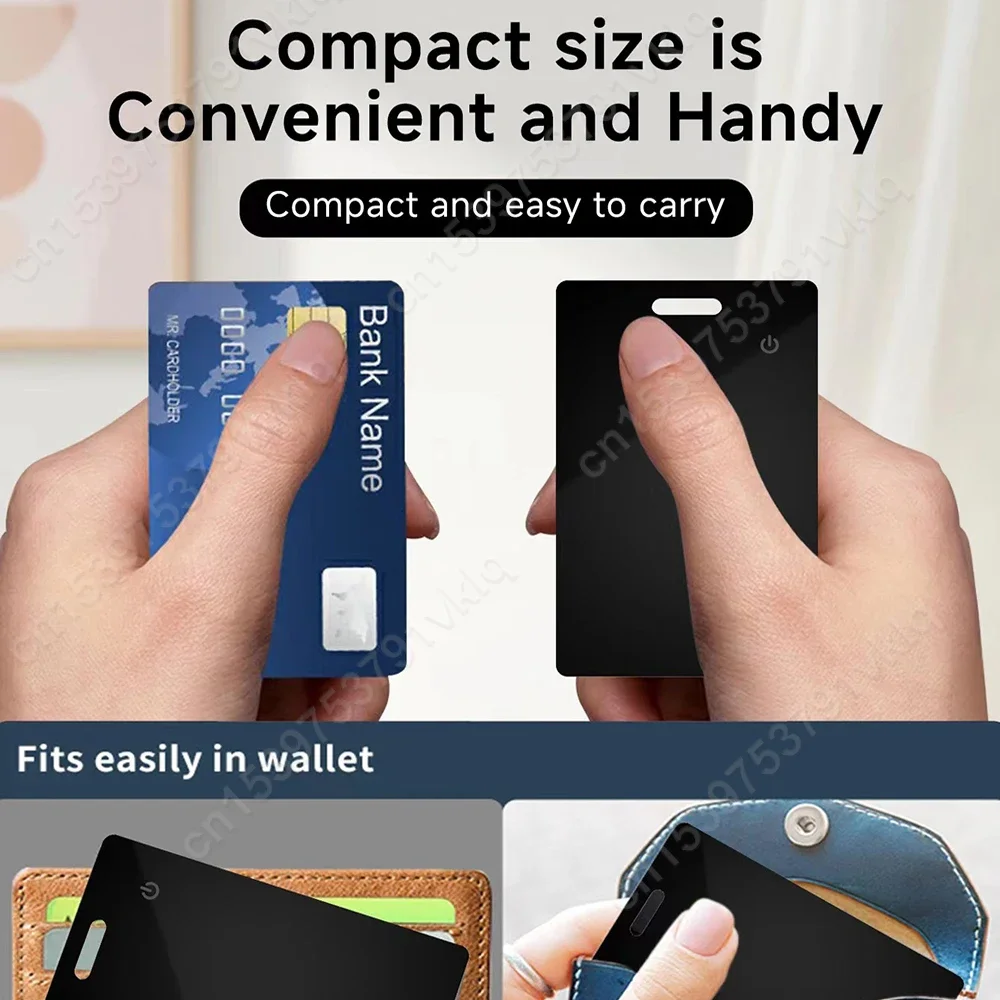 Smart Ultra-fino Mini Wallet, Dispositivo de rastreamento de localização, Carregamento sem fio, Phone Finder, Tracker, Cartão, Funciona com a Apple