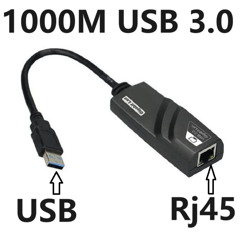 PC 노트북용 고속 이더넷 어댑터, 유선 네트워크 카드, USB to Rj45 C타입 to RJ45 LAN, 외부 네트워크, 100 Mbps, 1000Mbps