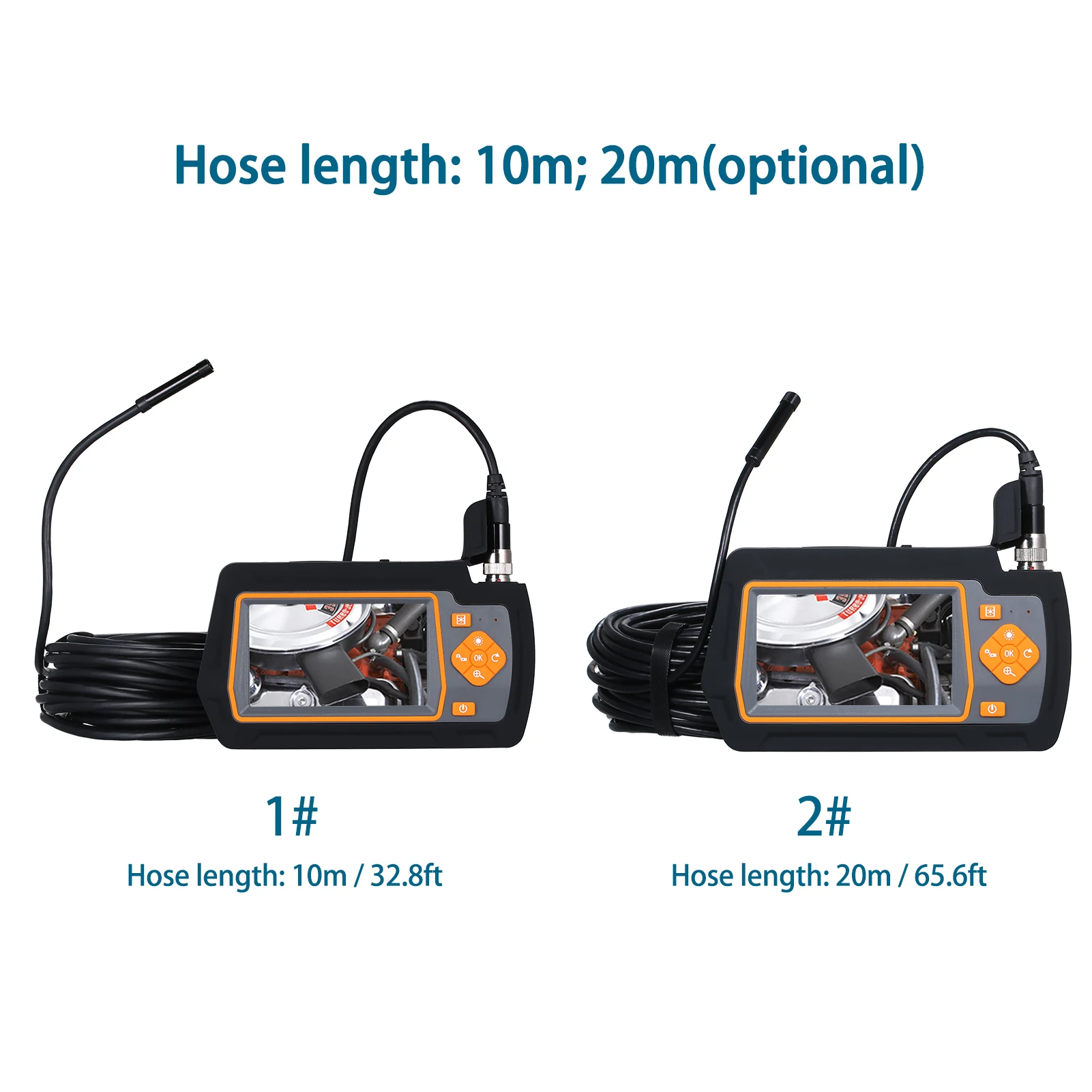 8.5mm Industrial Endoscopes with 4.3 Inch IPS Screen 20M/65.6FT Hose 1080P High Definition Borescope Inspection Camera
