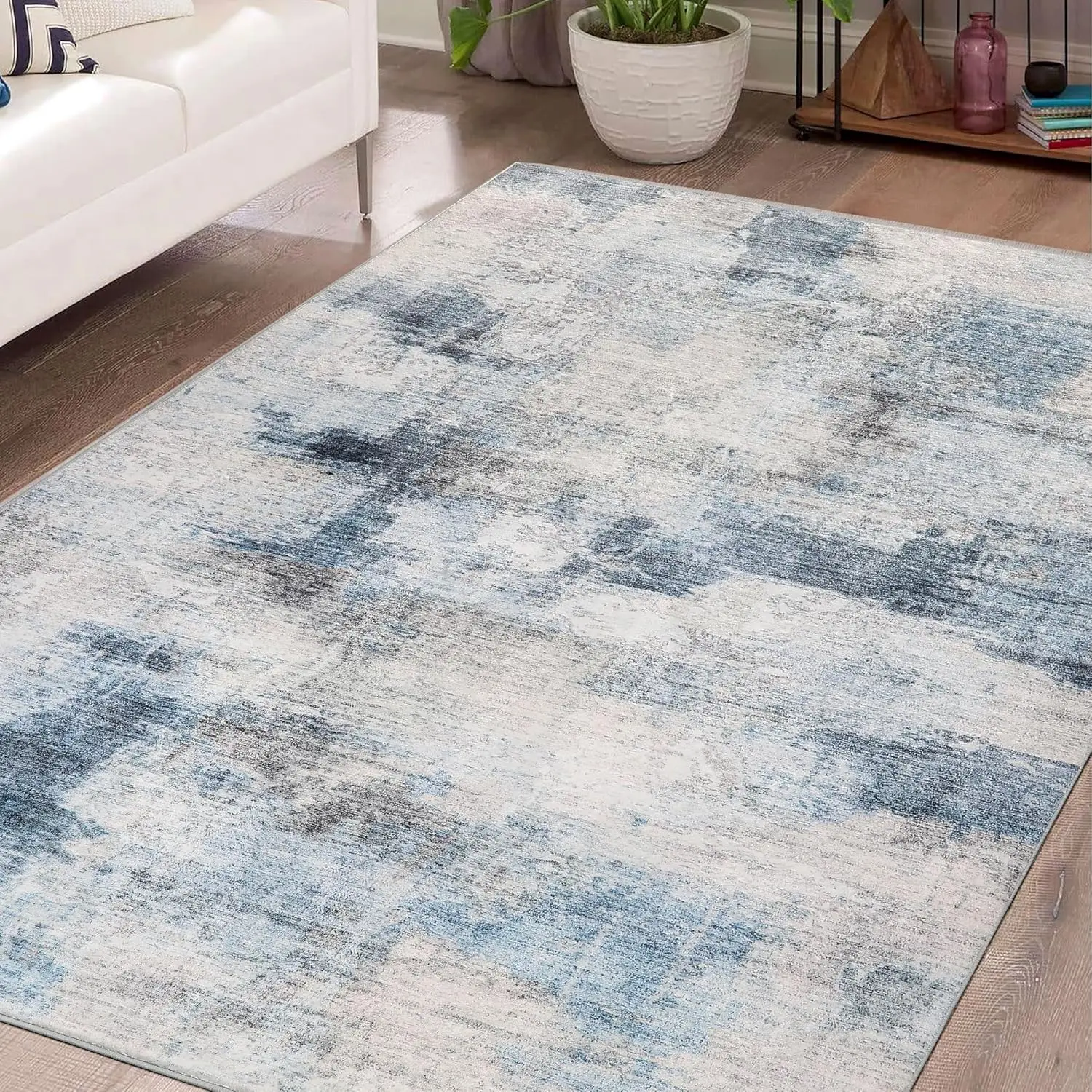 Modern Abstract Area Rug, 9X12 Washable Rugs For Living Room Bedroom Office Floor Rug Dining Room Indoor Accent Rugs, Soft Thin