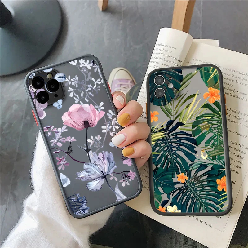 Vintage Leaves Flower Phone Case For Xiaomi 13T Mi 12T 11T 14 13 12 11 Lite 5G NE Poco F5 X5 X3 X6 M6 Pro 4G Matte Cover