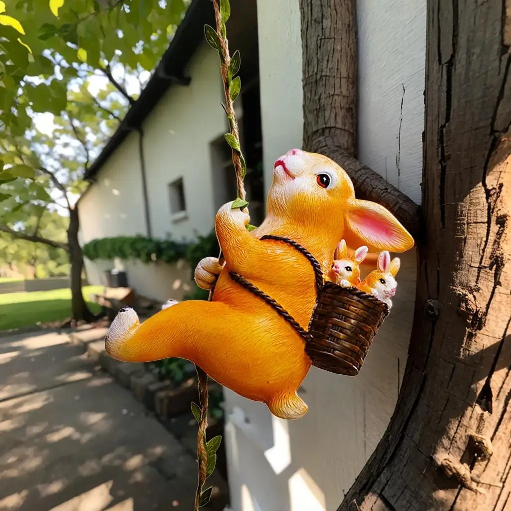 Garden Sculpture Ornament Small Weatherproof Outdoor Statues Resin Figurines for Park Lawn Courtyard Patio Fairy Garden
