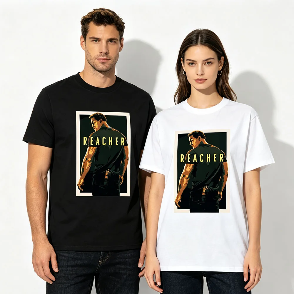 TV Series Reacher 2026 Tee Men Women Graphic Shirt Retro Figure Poster Print Short Sleeve T‑shirt Casual Loose Unisex Streetwear