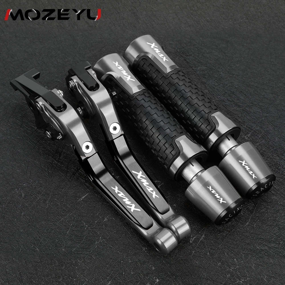 

For YAMAHA XMAX X-MAX 125 250 300 400 2021-2024 2025 Handgrips Brake Clutch Levers Handlebar Grips Ends Motorcycle Accessories