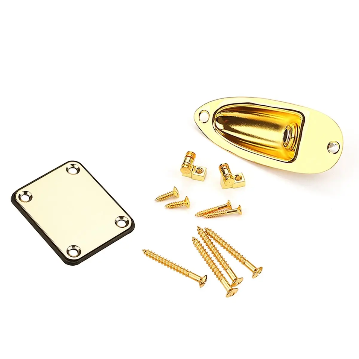 (AD12) Guitar Neck Plate String Tree Guide Retainer 1/4 Inch Input Jack Socket Plate for Electric Guitar Part