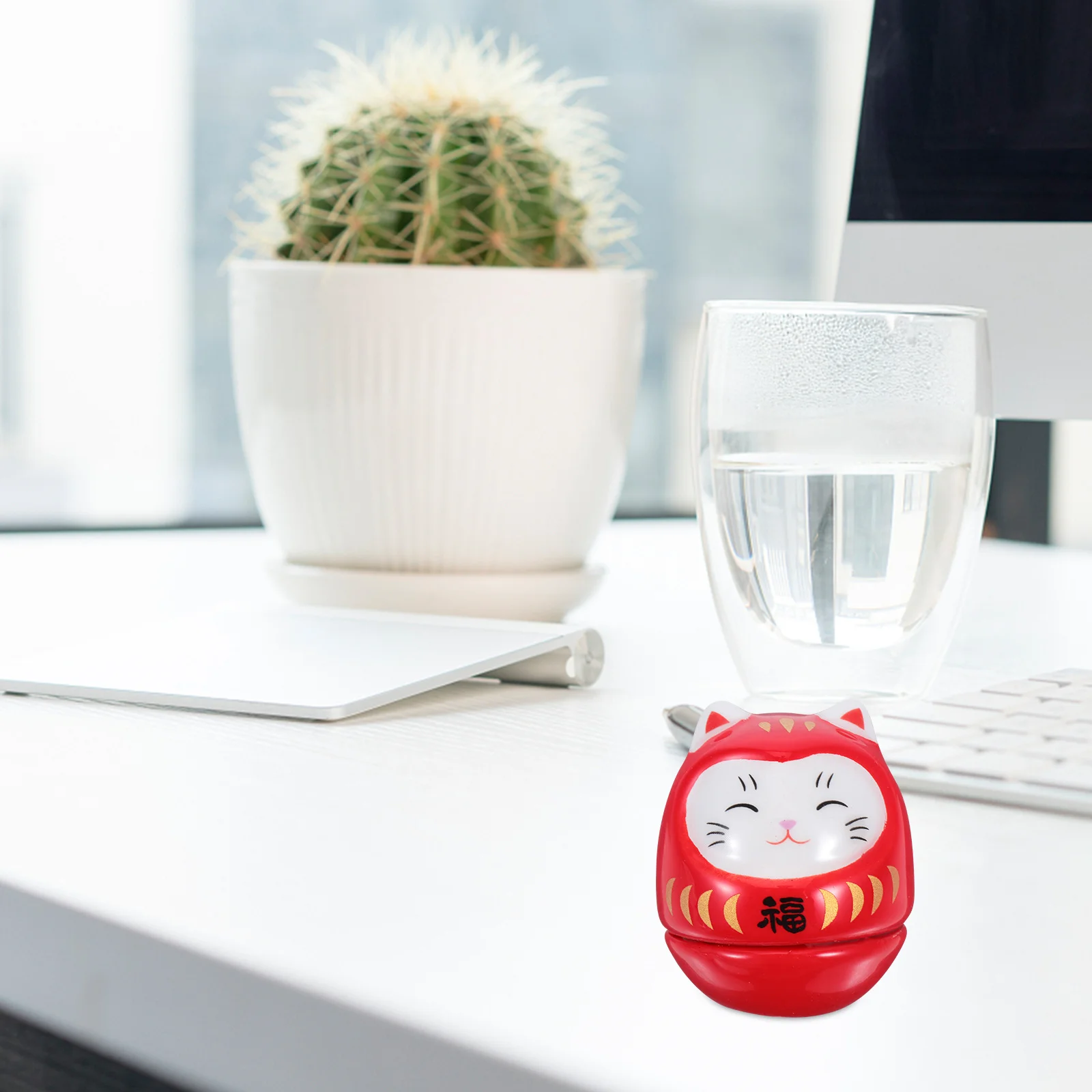 

Cat Tumbler Ceramic Ornament Creative Stable Desktop Decoration Exquisite Lucky Cat Adornment Small Compact Lucky Home