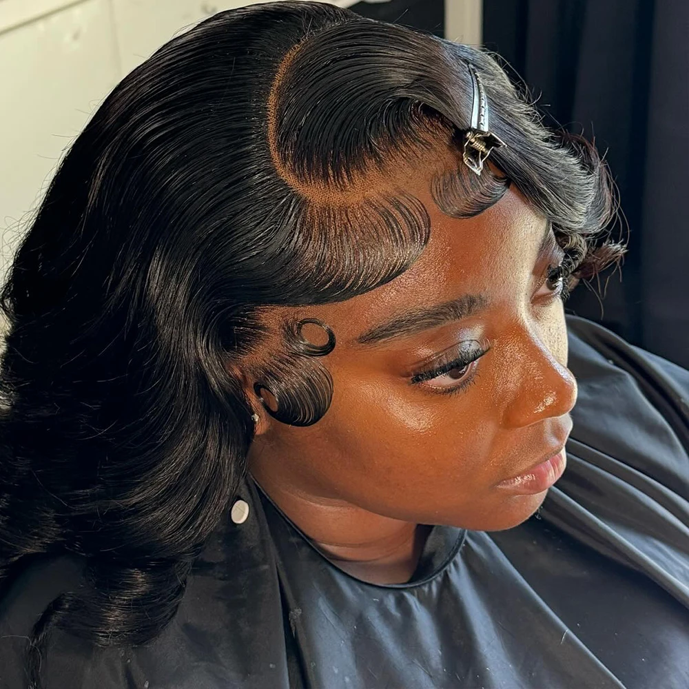 2 pçs bordas de renda cabelo do bebê 4 Polegada bordas de cabelo humano para mulheres laço suíço bordas encaracoladas tiras de cabelo do bebê linha fina cor preta natural