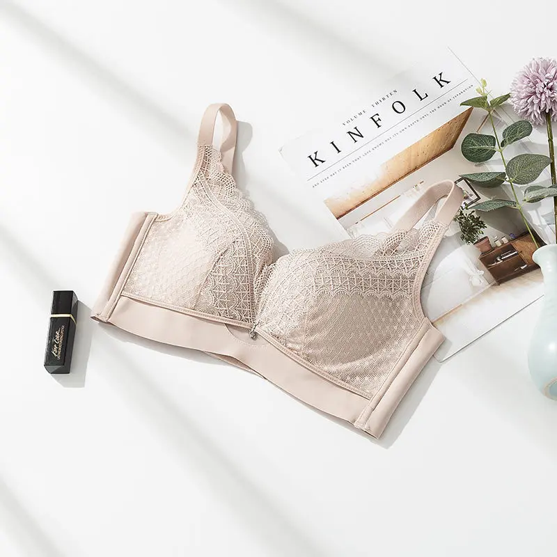 New silk bra with lace thin design sexy gathering underwear side adjustable mulberry silk underwear