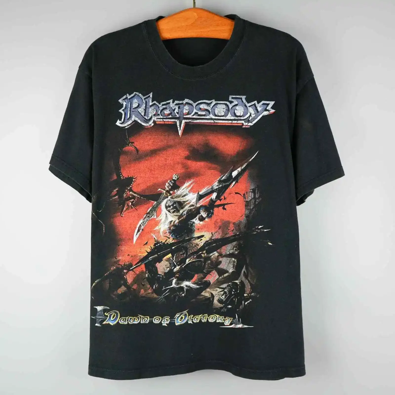 Vintage 2000 Rhapsody of Fire T-Shirt Dawn of Victory long sleeves