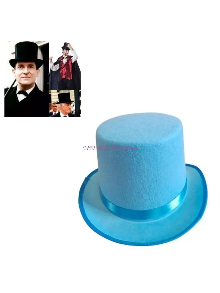 49ME kapelusz Derby dla dorosłych/nastolatków kapelusz Derby bal karnawał kostium imprezowy filcowy kapelusz magika na karnawał