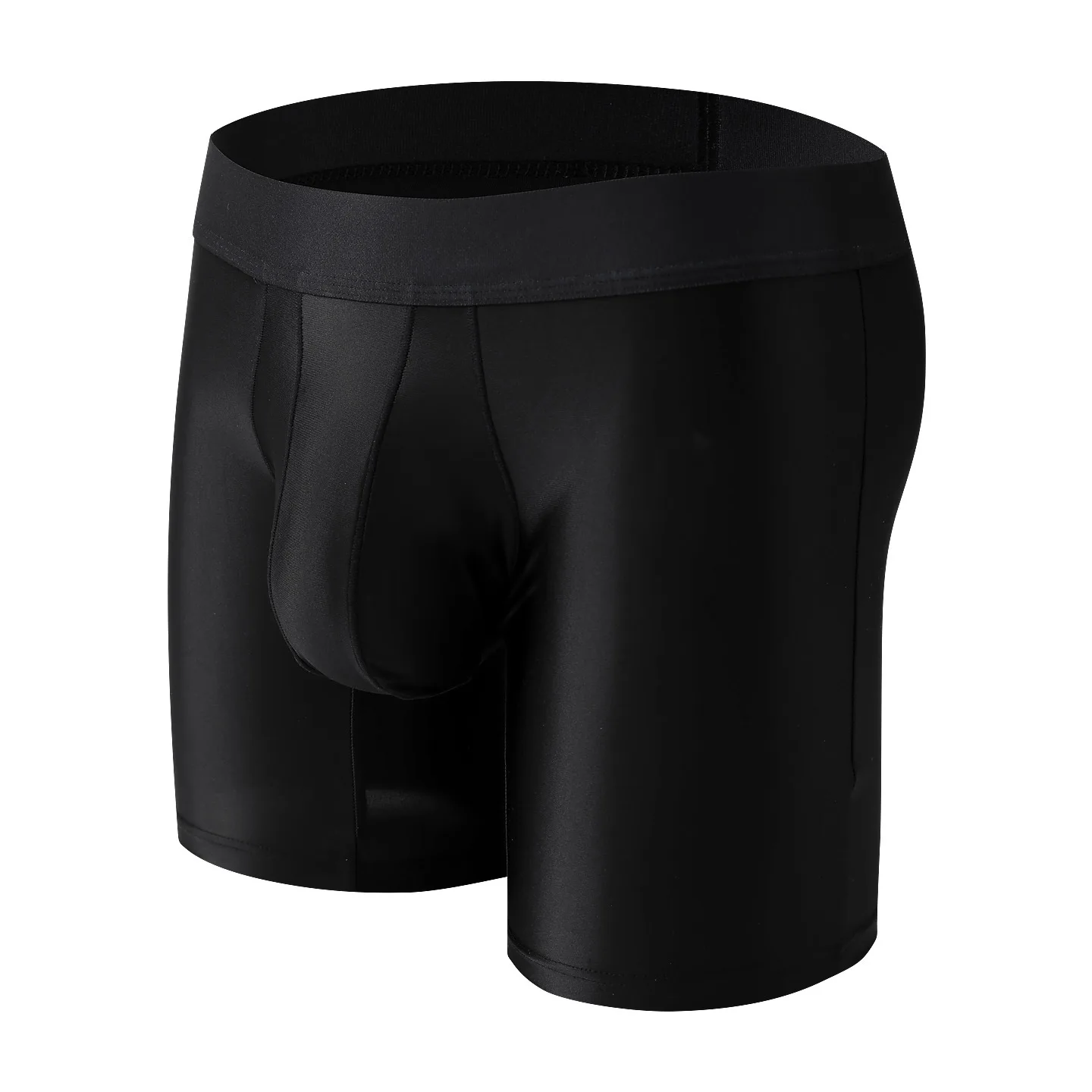 

Men's Boxer Shorts Solid Slim Nylon Panties For Man Underwear Middle Waist Lengthed Leg Underpants Male Trunks Plus Size M-XXL