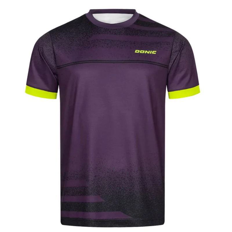Gradient Speckled Stripe Tischtennis-Trikot für Herren und Damen, Unisex, schnell trocknend, atmungsaktiv, für Training und Wettkampf, kurzärmeliges Oberteil – Detail 10