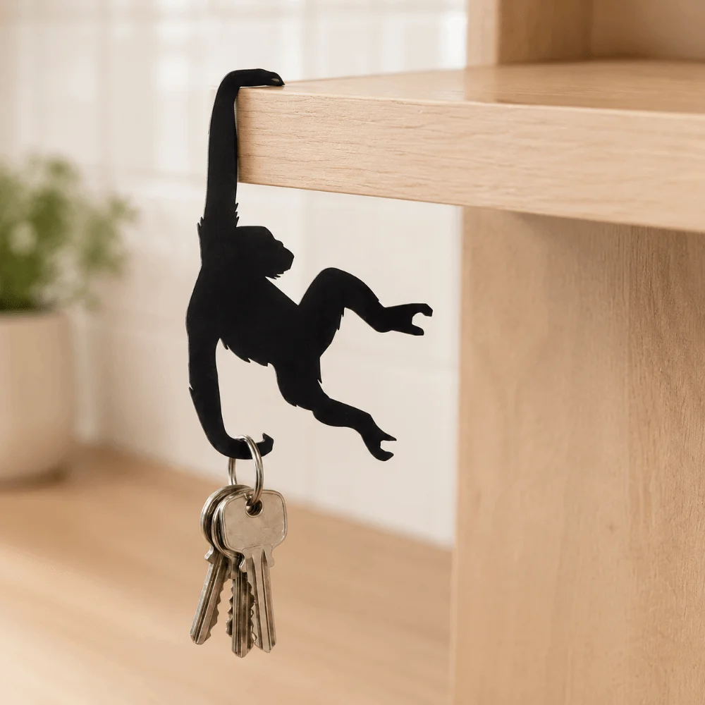 Monkey Shaped Wall Decoration Hook Creative Storage Rack Banana Balance Hook Reusable Novelty Under Cabinet Organizer Hooks
