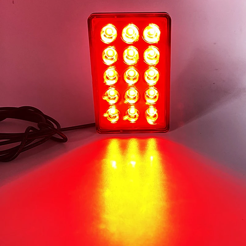 12V F1 Style 15LED Rear Taillight Brake Pilot Lights Flash Warning Reverse Stop Safety Signal for Car Moto SUV