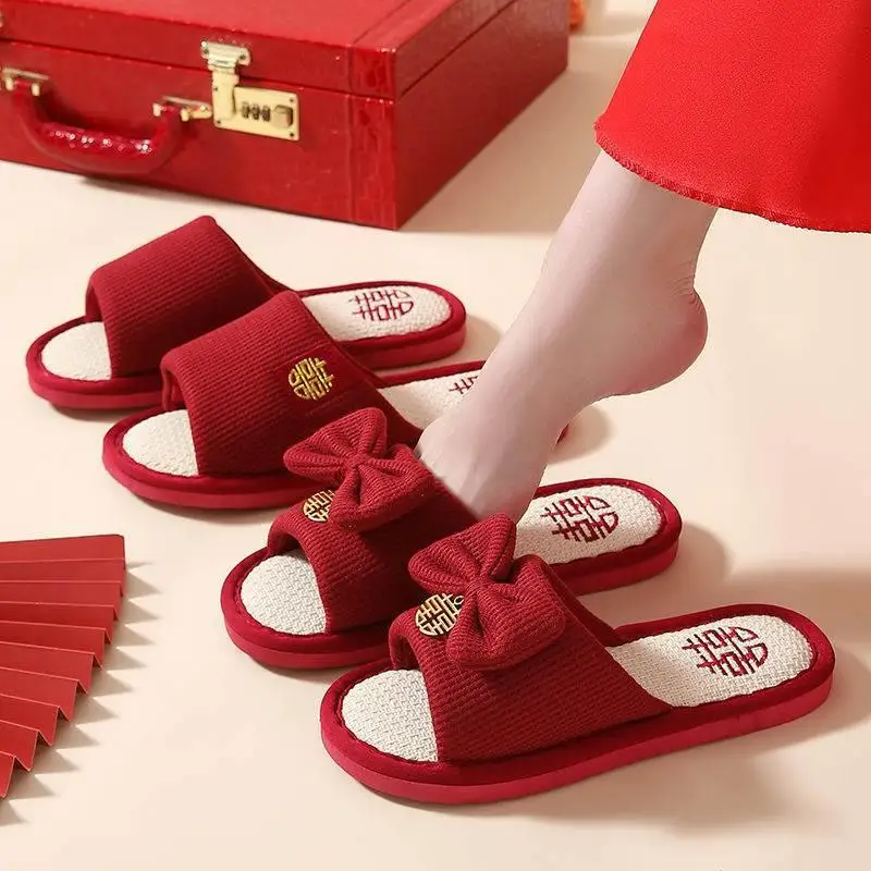 

Женские тапочки, хлопковые тапочки, плюшевые зимние теплые домашние тапочки, унисекс, домашняя повседневная обувь для дома, свадьба, счастливая пара