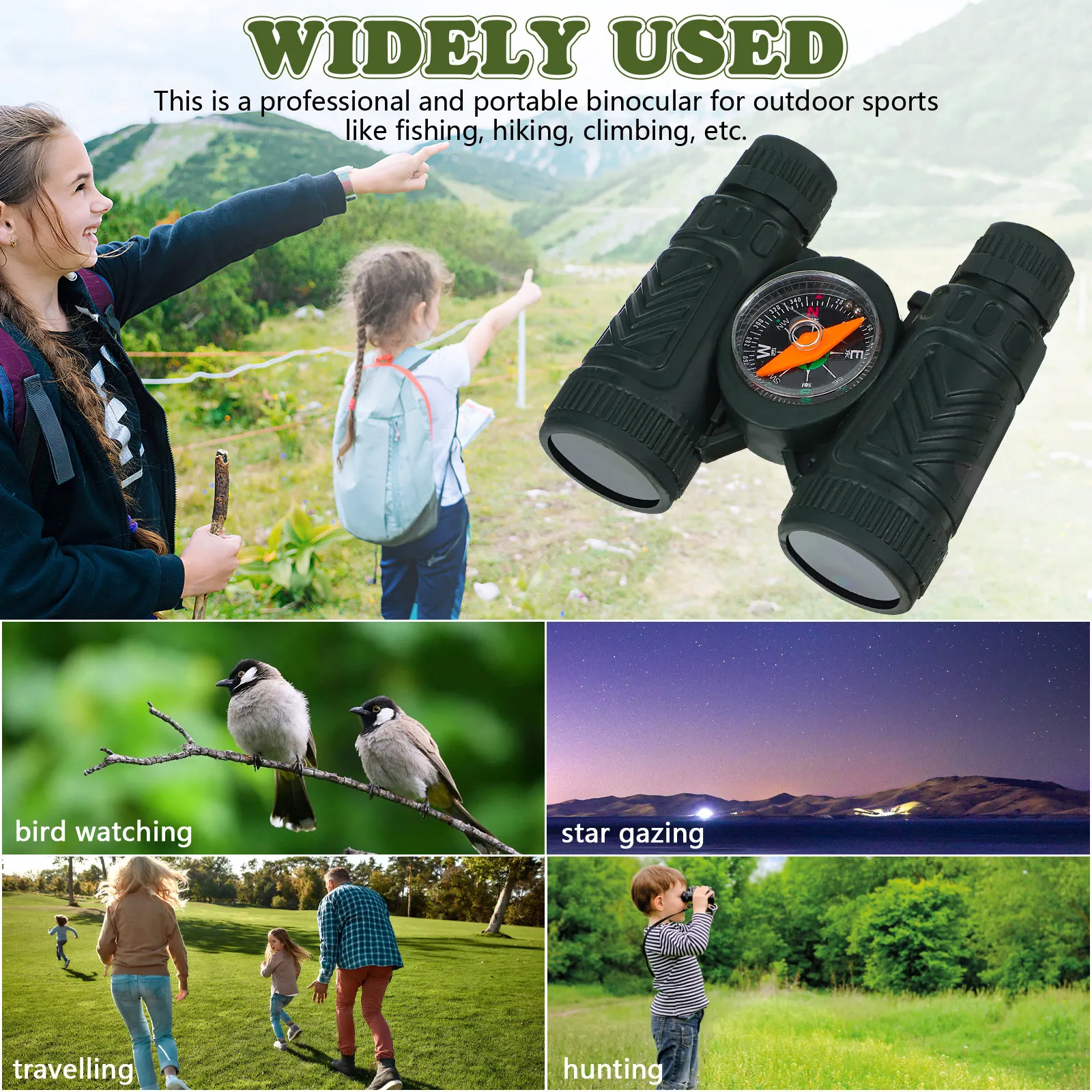 10개 미니 어린이 쌍안경 야외 나침반 하이킹 등산 관 - Outdoor Adventure Educator 리뷰 및 가격