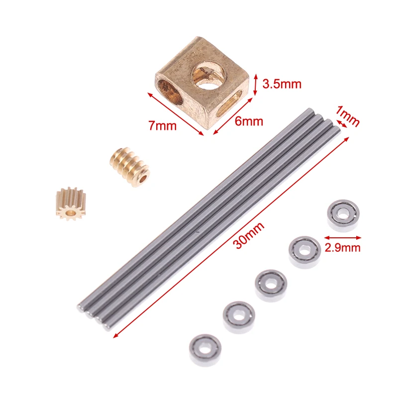 0.2M Turbine Worm Gear Micro 90° Transmission Box 12-Times Reduction Mechanism Gearbox DIY Car Model Parts