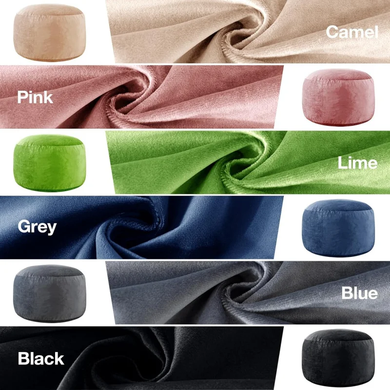 (UUX) كرسي كبير بطول 5 أقدام: كراسي بين باج مملوءة بإسفنج الذاكرة مقاس 5 بوصات للبالغين مع حشوة، غطاء مخملي هولندي فائق النعومة UQ