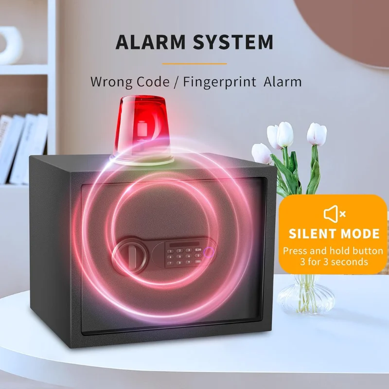 custom.25cm Electronic Biometric Fingerprint Home Safe Box A4 Documents Cash Money Storage with Digital Codes