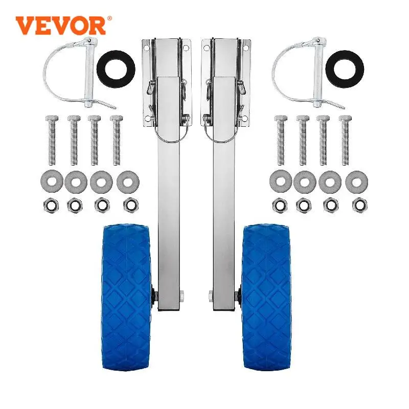 VEVOR Boat Launching Wheels 300 LBS Weight Capacity 304 Stainless Steel Brackets Polyurethane Foaming Wheels Moving Boat Tool