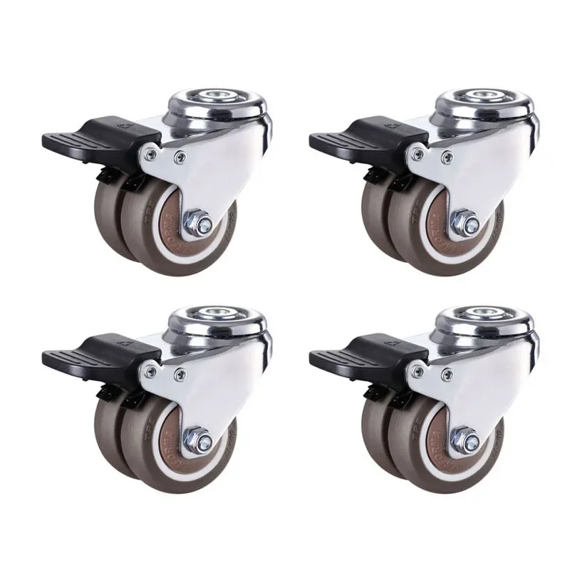 

2” Heavy Duty Swivel Caster Wheels With 8.2mm Holes Locking Replacement Casters for Industrial,Machinery,Furniture Set of 4