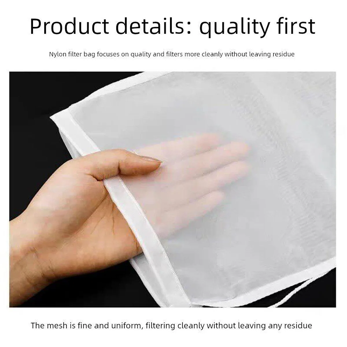 100-1000 Mesh Nylon Filter Bag Reusable Nut Milk Strainer for Yogurt Tea Coffee Juice Oil Home Brewing Kitchen Food Strainer