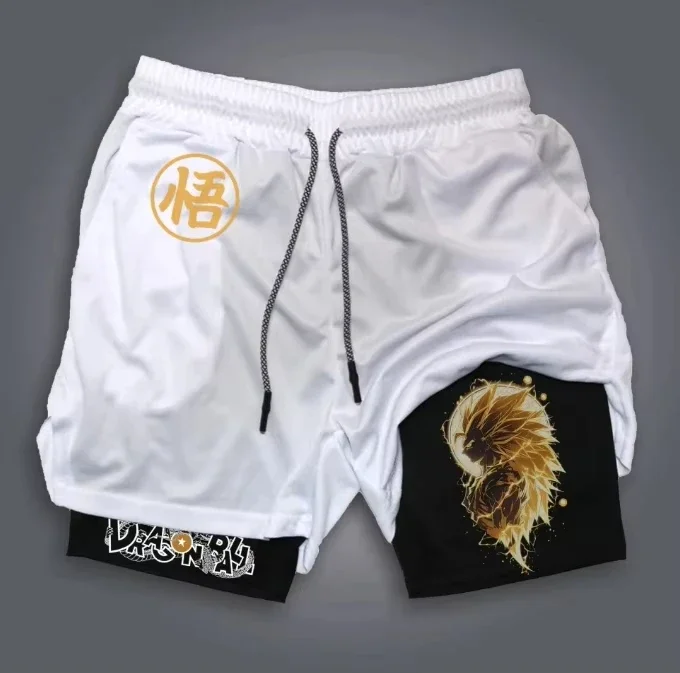 2025 Nuovi Uomini Y2k di Grandi Dimensioni Dragon Ball Ispirazione Pantaloncini da Uomo Casual Stile Sportivo Stampato Traspirante Uomini di Estate Anime Breve
