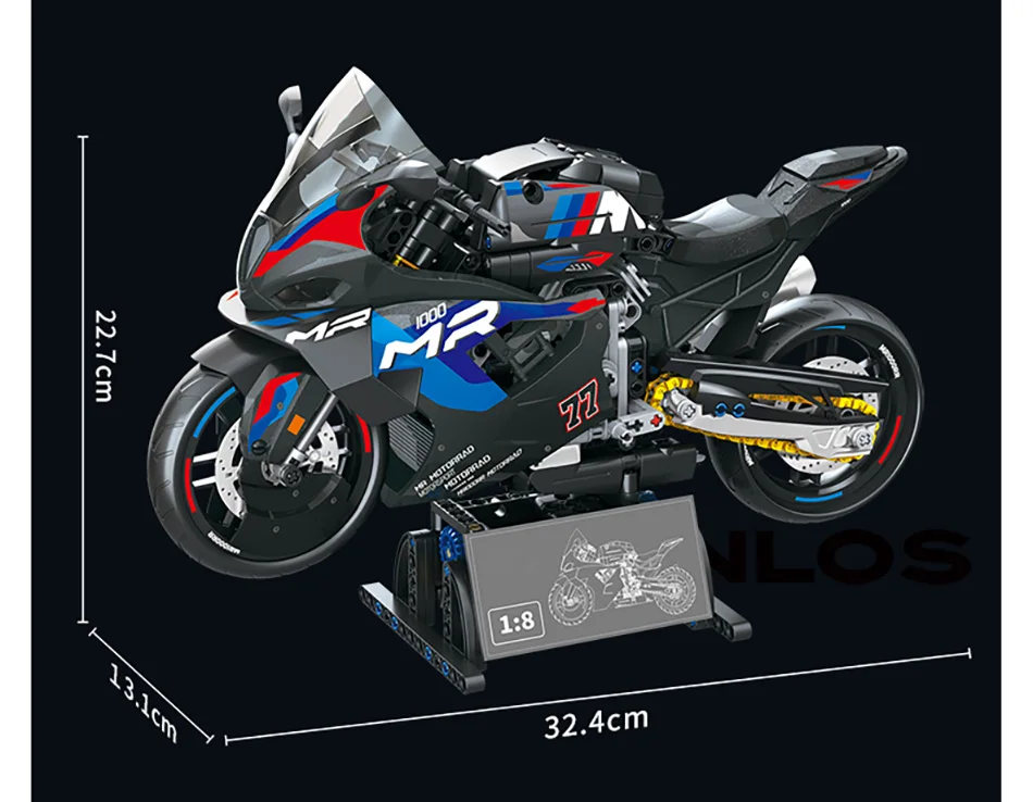 Technische Simulation 1000 RR V4R Rennmotorrad Bausteine Modell Stadt Hightech-Motorrad Spielzeug für Jungen Geschenke – Detail 12