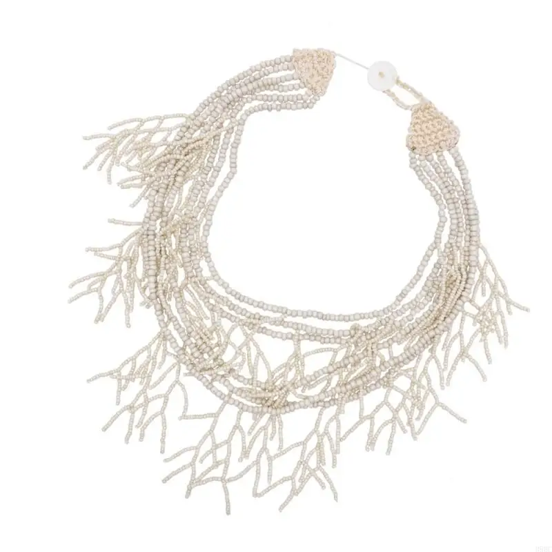 39bc handstrung multistrand colar contas gargantilha colar neckwear jóias perfeito para feminino festival música diária