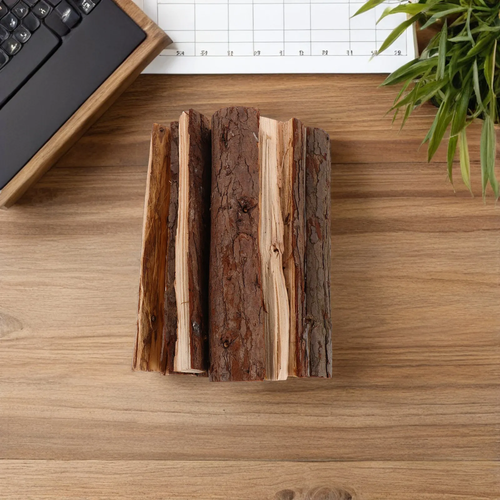 Natural Dried Firewood Logs 10Pcs Rustic Wood Decor for Fireplace Fire Pit Garden Display Faux Log Pieces