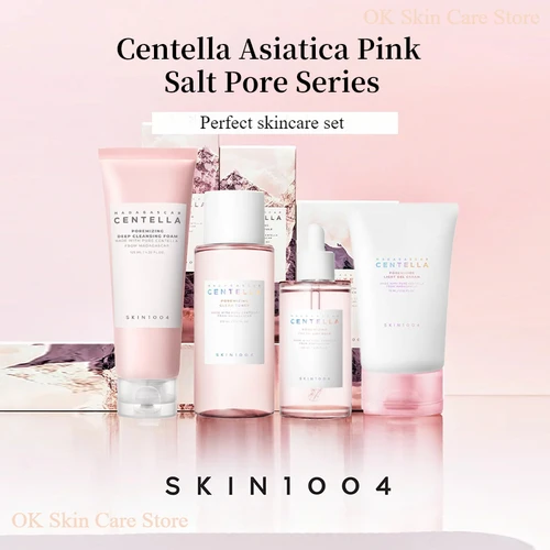 Centella coreana, sal rosa, cuidado de los poros, ampolla de tóner fresco, suero Facial, limpiador profundo y crema Facial, conjunto de productos originales para el cuidado de la piel