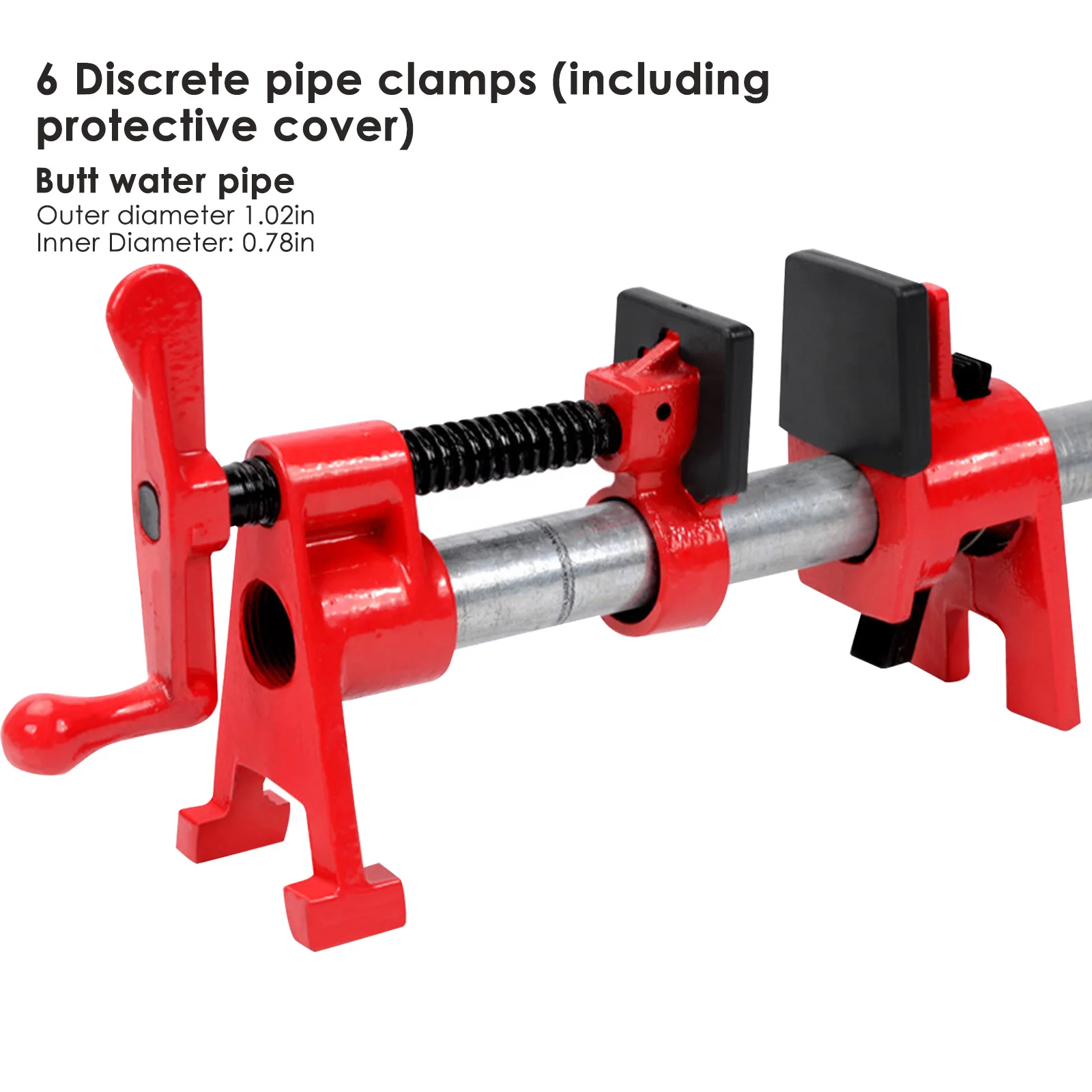 26.5mm 3/4\'\' Quick Release Wood Gluing Pipe Clamp Heavy Duty Wide Base Iron Wood Metal Clamp Set Woodworking Workbench