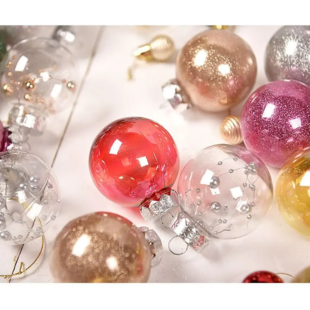 24pcs Fashion Plastic Christmas Ball Set 10 Colors 6cm Xmas Ornament Ball Suspensable Xmas Baubles Storefront