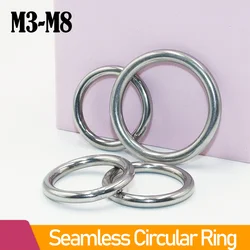 up to 5p 304 Stainless Steel Seamless Circular Round Ring Smooth Solid O Ring for Rigging Marine Boat Pet Yoga Hanging O-ring