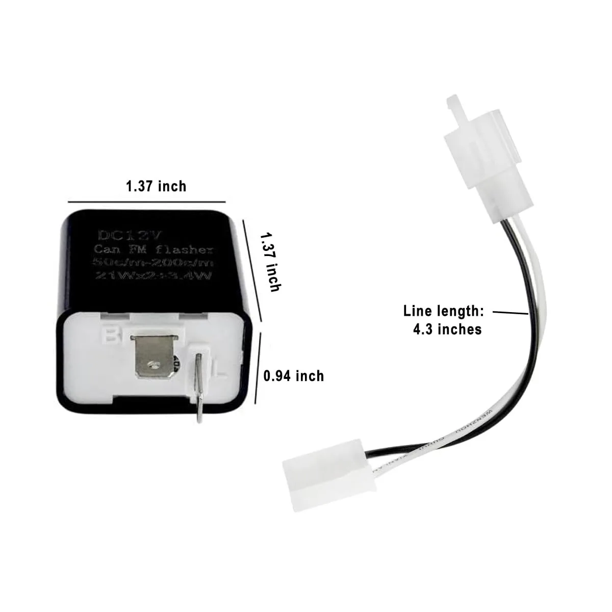 Adjustable 2-Pin Electronic LED Flasher Relay with Wires for Bikes Motorcycles Scooters Turn Signals Hyper Flash Blinkers Relay image 2