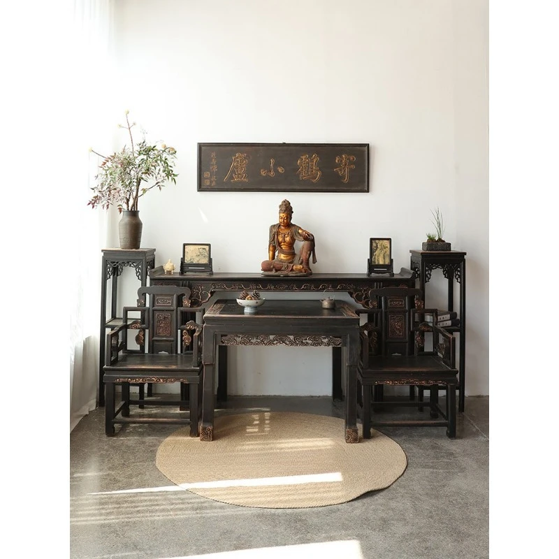 Zhongtang four-six-piece set of Chinese antique furniture imitation table case