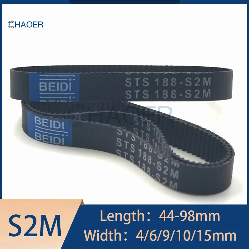 STS S2M Synchronous Belt Length 44 60 66 72 74 76 78 80 82 84 86 88 90 92 94 96 98mm Width 4 6 9 10 15mm Pitch 2mm Drive Belt