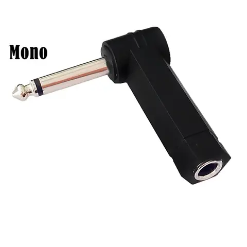 1개 6.35mm 1/4인치 남성-여성 TRS 스테레오 오디오 커넥터 직각 스피커 기타 헤드폰 케이블 어댑터 (스피커 스튜디오용)