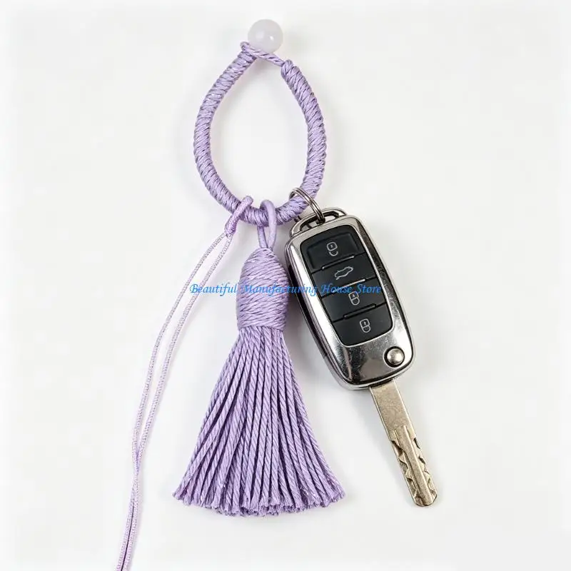 E56A Delicate Keyring Ornamental Threaded Accent Piece For Personalizing Belongings