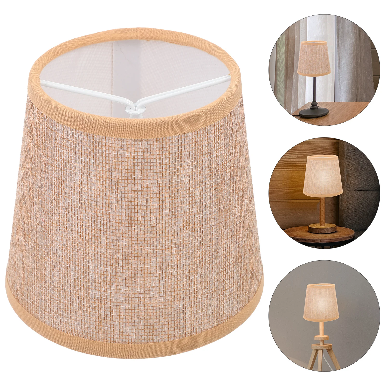 

2pcs Fabric Lamp Shade Cloth Iron Material Soft Light Replacement For Desk Table Floor Lamp Decorative Household