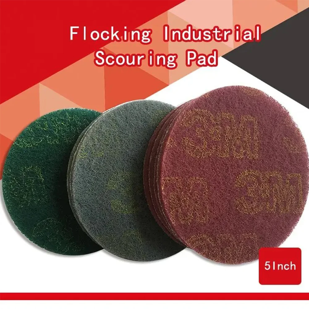 5 Inch Scouring Pad Polishing Pad 240/400/1000 Grit Self-adhesive Disc Industrial Heavy Duty Nylon Cleaning (Pack of 15)