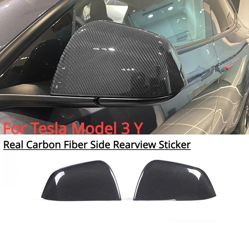 

Аксессуары для Tesla Model 3, Y 2023, корпус из натурального углеродного волокна для боковой двери, защитная деталь для автостайлинга