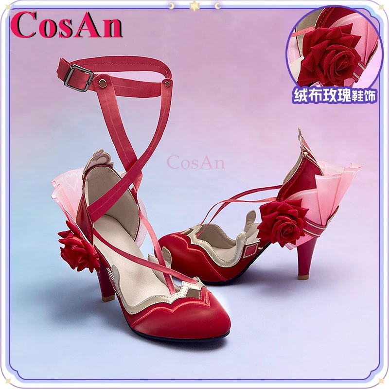 

CosAn Game Honkai Impact 3, обувь Elysia, универсальная модная обувь для косплея Love Wish Fairy на высоком каблуке, женские туфли для ролевых игр, 36-39