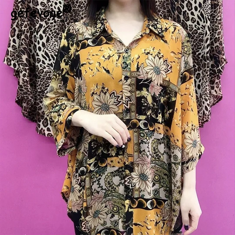 Camisa de manga larga con estampado de gran tamaño para mujer, blusa informal holgada con botones que combina con todo, cárdigans, primavera y verano