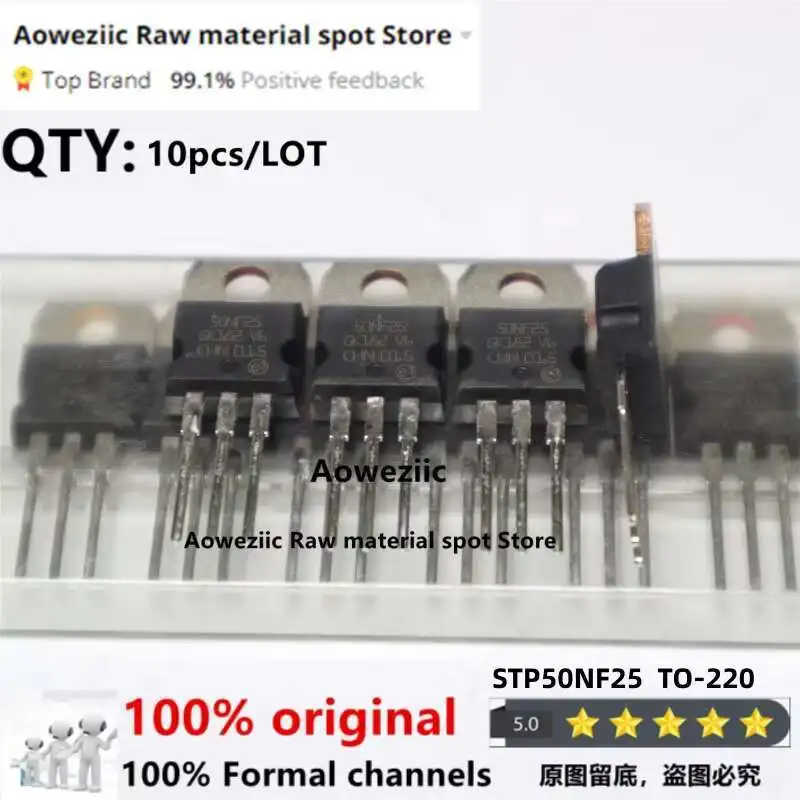 

Aoweziic 018+ 100% New Imported Original STP50NF25 50NF25 TO-220 N-Channel FET 50A 250V