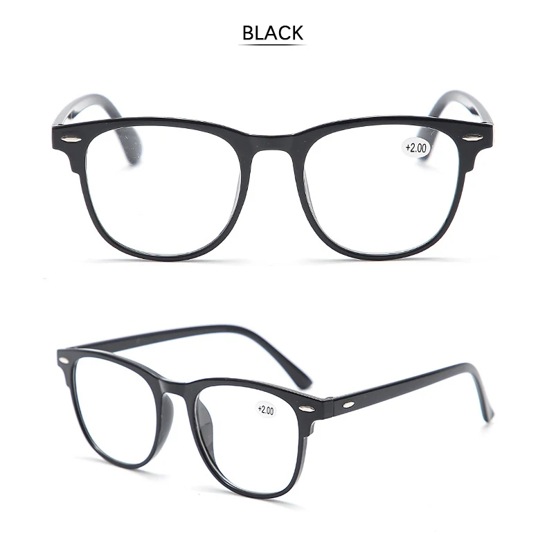 Modische Lesebrille für Herren und Damen, HD-Linse, runder Rahmen, Presbyopie-Brille +1,0 bis +3,0, ultraleichte Brille – Detail 5