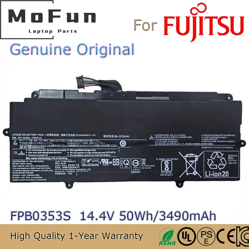 

Brand New Original FPCBP579 14.4V 50Wh Laptop Battery for Fujitsu CP785912-01 CP803415-01 FPB0353S 4INP5/60/80 etc.